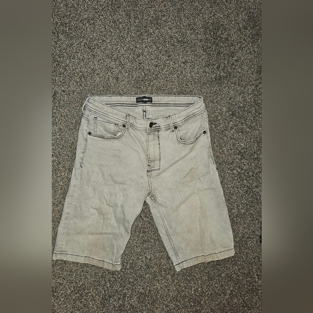 Reason Clothing Men's Gray Denim Shorts